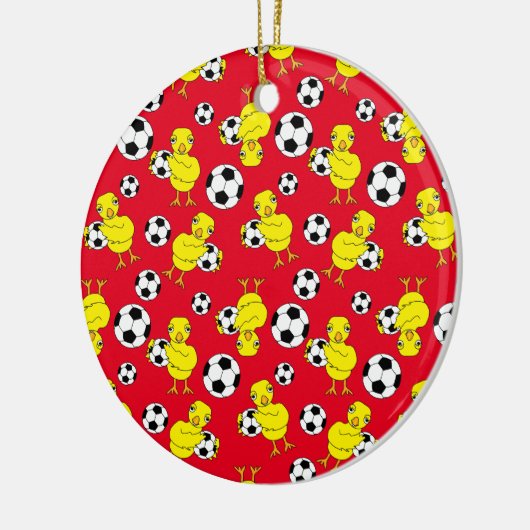 Fußball-Chick-Muster Keramik Ornament (Links)