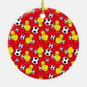 Fußball-Chick-Muster Keramik Ornament (Hinten)