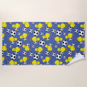 Fußball-Chick-Muster Strandtuch (Vorderseite)