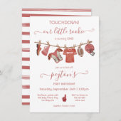 Fußball Clothesline Geburtstagsparty Einladung (Vorne/Hinten)
