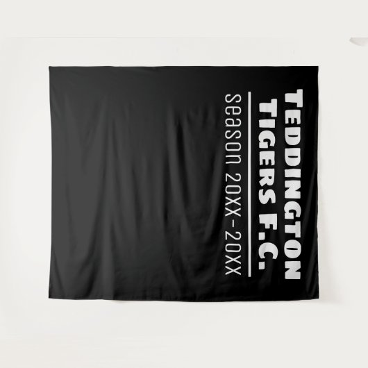 Fußball Club Präsentation Hintergrund in Schwarz Wandteppich (Vorderseite (Horizontal))