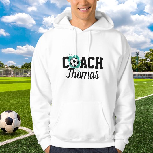 Fußball-Coach Ball Paint Splash Name Sport Hoodie