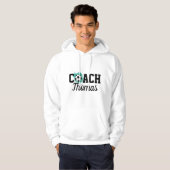 Fußball-Coach Ball Paint Splash Name Sport Hoodie (Vorne ganz)