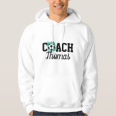 Fußball-Coach Ball Paint Splash Name Sport Hoodie (Vorderseite)
