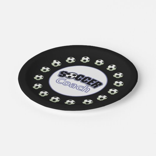 Fußball-Coach Danke, Balls Pappteller (Schrägansicht)