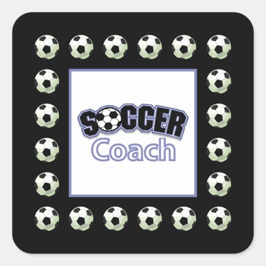 Fußball-Coach Danke, Balls Quadratischer Aufkleber (Vorderseite)