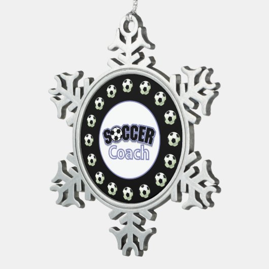 Fußball-Coach Danke, Balls Schneeflocken Zinn-Ornament (Rechts)