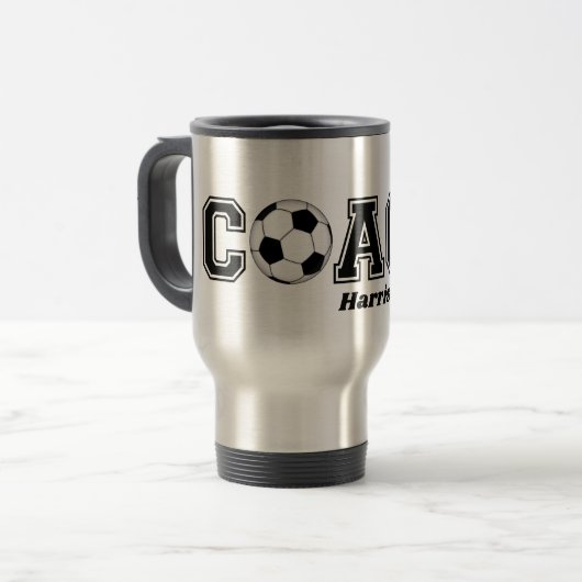 Fußball-Coach Dankeschön Geschenk Kaffee Tee Tasse (Vorderseite Links)