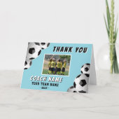 Fußball-Coach Name Foto Dankeskarte (Vorderseite)