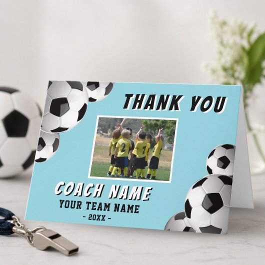 Fußball-Coach Name Foto Dankeskarte