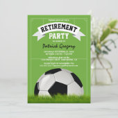 Fußball-Coach Rente Party Einladung (Stehend Vorderseite)