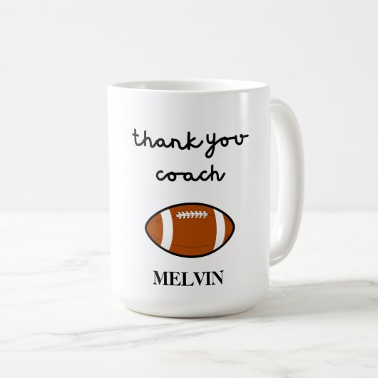 Fußball-Coach Tasse, Danke, Geschenk für den Sport Kaffeetasse (VorderseiteRechts)