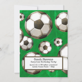Fußball-Coach Überraschung Geburtstagsparty Einladung
