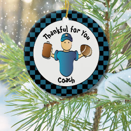Fußball Coach Weihnachten Vorstellung mit seinem N Keramik Ornament