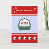 Fußball-Coach Weihnachtsfeiertage Gefallen Gruß Feiertagskarte (Vorderseite)