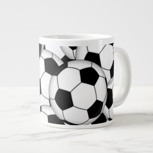 Fußball-Collage Jumbo-Tasse (Vorderseite Rechts)