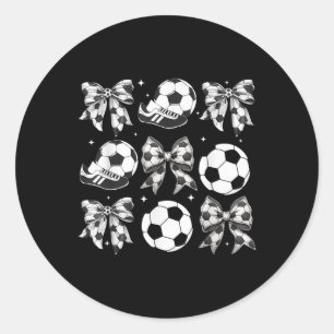 Fußball Coquette Bow Girls Fußballspieltag Runder Aufkleber