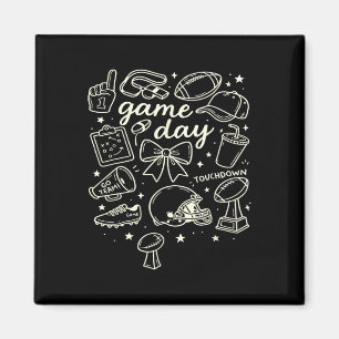 Fußball Coquette-Schleife Fußball-Mama Spiel-Tag F Magnet