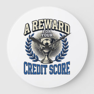 Fußball-Credit-Score-Vintage-Trophäe Große Wanduhr