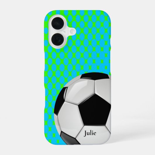 Fußball Custom iPhone 16 Hülle (Rückseite)
