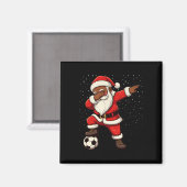 Fußball Dabbing Weihnachtsmann Afroamerikanischer Magnet (Vorderseite/Rückseite)