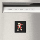 Fußball Dabbing Weihnachtsmann Afroamerikanischer Magnet (In Situ (Geschirrspüler))