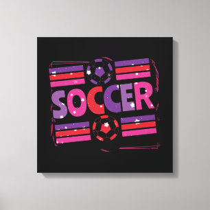 Fußball Damen Geometrische Retro-Typografie Leinwanddruck