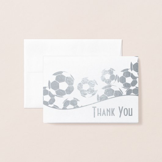 Fußball Danke Folienkarte (Vorderseite mit Umschlag)