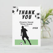 Fußball Danke Trainer Karte (Stehend Vorderseite)