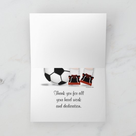 Fußball Dankeschön Karte in Rot (Innenseite)