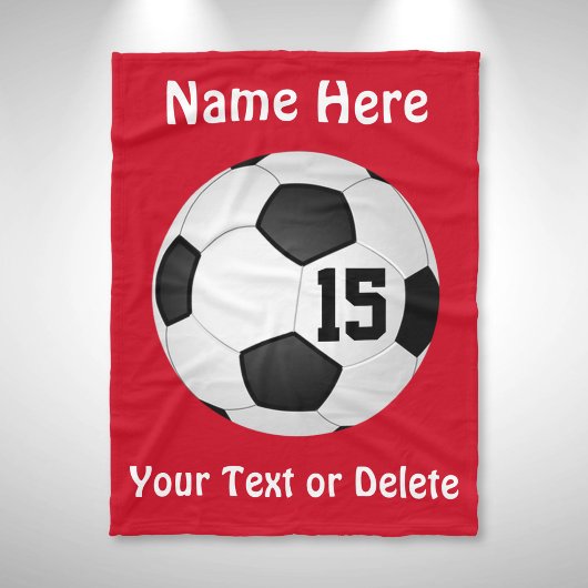 Fußball-Decke mit NAMEN, ZAHL und TEXT Fleecedecke