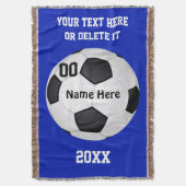 Fußball-Decken und Änderung FARBEN und 4 Textboxen Decke (Vorderseite Vertikal)