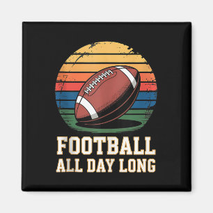 Fußball den ganzen Tag lang Vintage Retro Style Ta Magnet