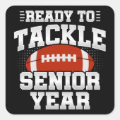 Fußball der 12. Klasse, bereit, wieder zur Schule Quadratischer Aufkleber (Vorderseite)