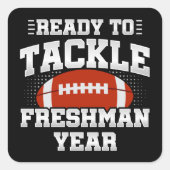 Fußball der 9. Klasse, bereit, um wieder zur Schul Quadratischer Aufkleber (Vorderseite)