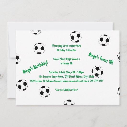 Fußball der Happy Juul Company Einladung (Rückseite)