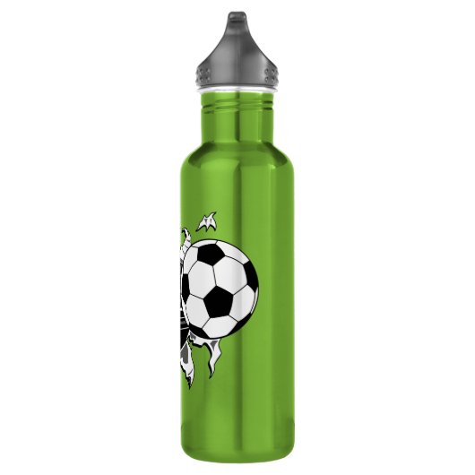Fußball, der heraus sprengt edelstahlflasche (Rechts)