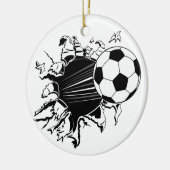 Fußball, der heraus sprengt keramik ornament (Links)