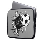 Fußball, der heraus sprengt laptopschutzhülle (Vorderseite Links)