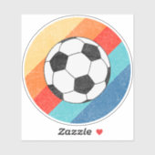 Fußball-Design auf farbenfrohen Retro-Hintergrund Aufkleber (Blatt)
