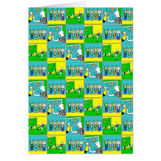 Fußball-Design mit Cartoon-Spielern und -Fans (Vorne)