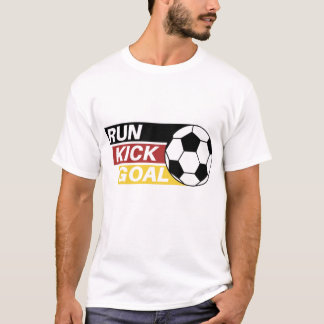 Fußball Design mit Lauf Kick Tor T-Shirt