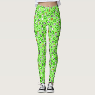 Fußball-Design mit Shirts in Grün Leggings