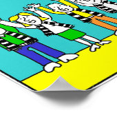 Fußball-Design mit Spielern und Chefredakteuren Poster (Ecke)