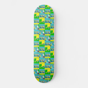 Fußball-Design mit Spielern und Chefredakteuren Skateboard