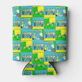 Fußball Design mit Spielern und Jubelfans Dosenkühler (Vorderseite)