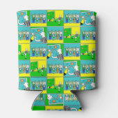 Fußball Design mit Spielern und Jubelfans Dosenkühler (Rückseite)