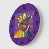 Fußball-Design mit Sternen Vibrierende Sportfans K Große Wanduhr (Winkel)