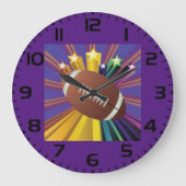 Fußball-Design mit Sternen Vibrierende Sportfans K Große Wanduhr (Vorderseite)