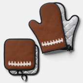 Fußball-Design Ofenhandschuh & Topflappen-Set (Vorderseite/Rückseite)